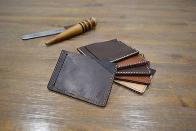 kangaroo leather simple card holder
