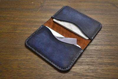 leather card holder handmade from high quality vegetable tan leather