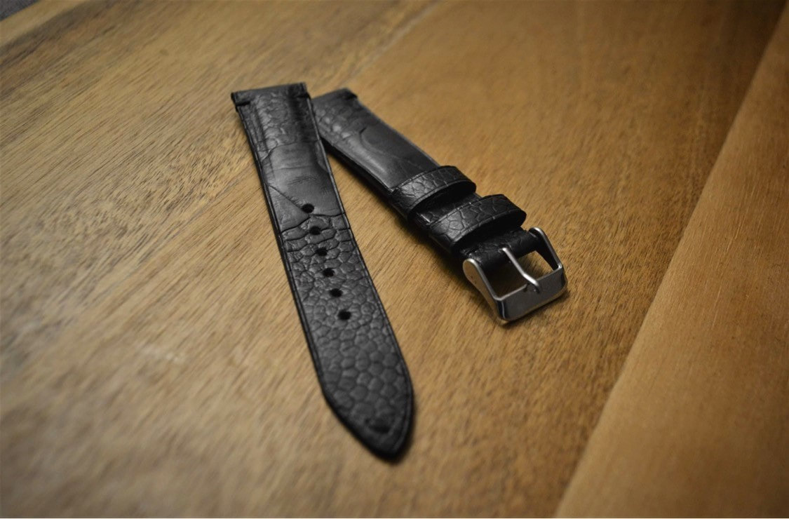 Brown leather watch band