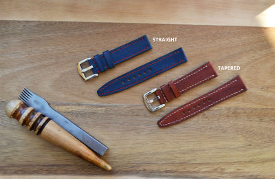 kangaroo vegetable tanned leather watch band straight and tapered